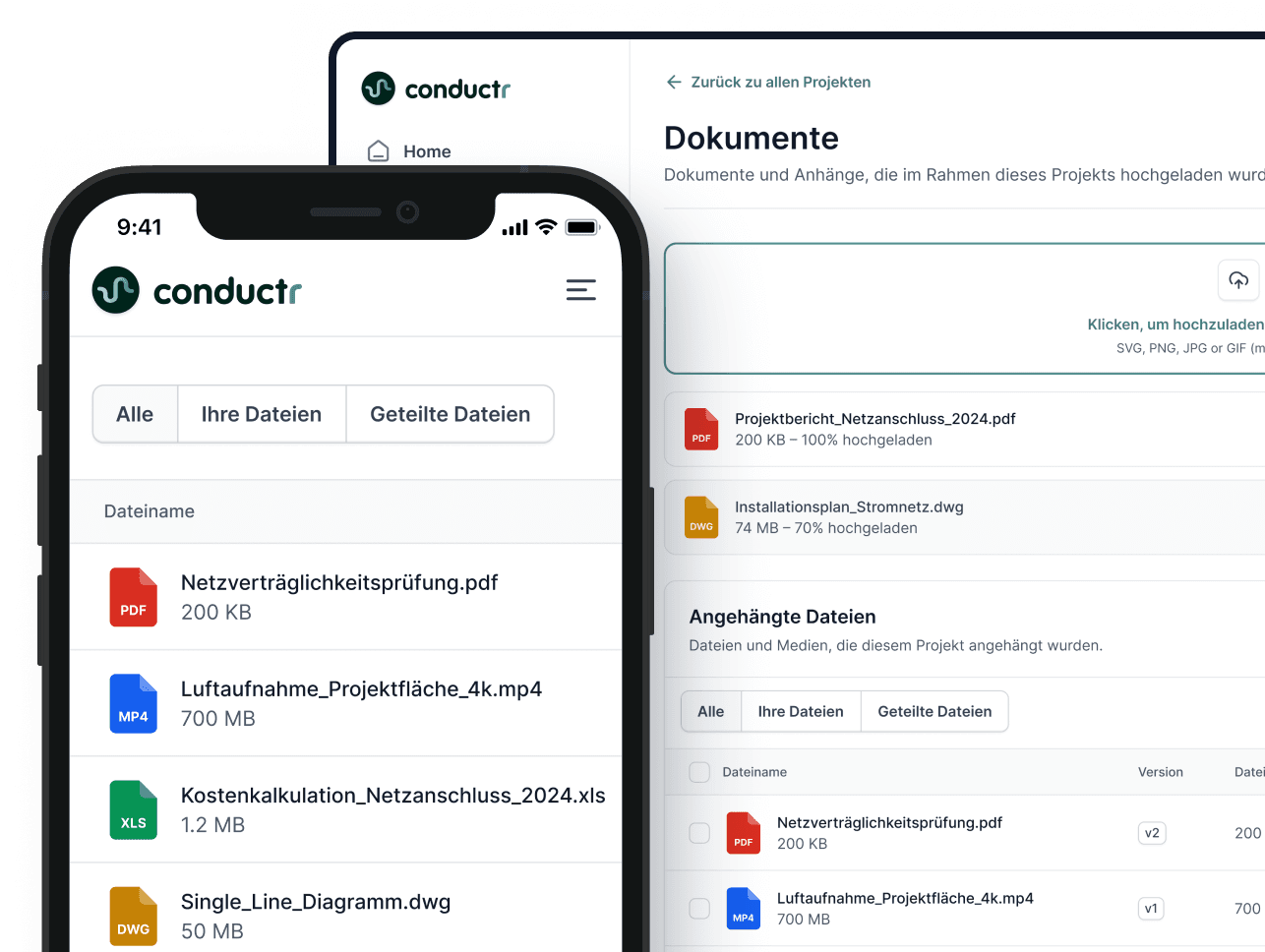 conductr Zentraler Datenraum auf dem Smartphone